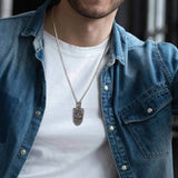 Black Shield Charm Pendant Necklace