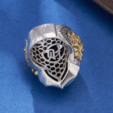 Oval Black Agate Geometric Ring