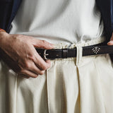 Rugged Black Leather Belt