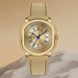 Elegant Roman Numeral Tonneau Wristwatch