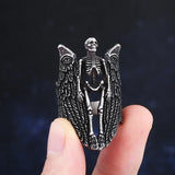 Angel Wing Skull Gothic Ring