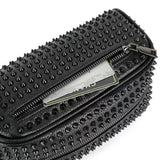 Black Red Rivet Patchwork Handbag