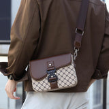 Geometric Jacquard Pattern Men's Crossbody Bag