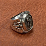 S925 Sterling Silver Old Capricorn Ring