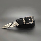 Irregular Silver Curving Buckle Waist Belt
