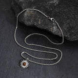 Sun Tiger Eye Stone Pendant Necklace