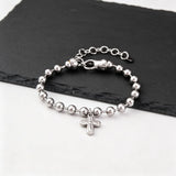 Rosary Cross Adjustable Beaded Bracelet
