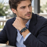 Men's Square Alloy Case Quartz Watch