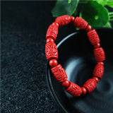 Gelang manik -manik cinnabar merah Cina