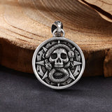 Skull Forged Round Pendant
