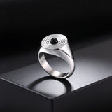 Unique Swirl Ripple Stainless Steel Ring