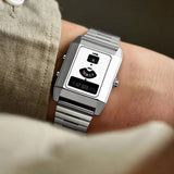 Silver Steel Dual Display Watch