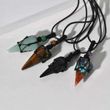 Natural Stone Adjustable Rope Necklace