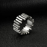 Silver Color Irregular Gear Ring
