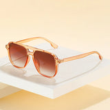 Gradient Double Bridges Square Sunglasses