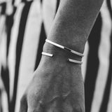 Simple Cuff Stainless Steel Platinum Bracelet