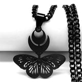 Butterfly And Moon Chain Necklace