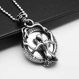 Skeleton Mirror Pendant Gothic Necklace