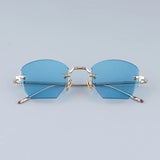 Japanese Style Rimless Alloy Sunglasses