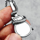 Snake Guitar Stainless Steel Necklace