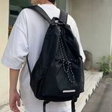 Drawstring Solid Nylon Backpack