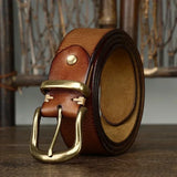 Vintage Solid Shiny Leather Pin Belt