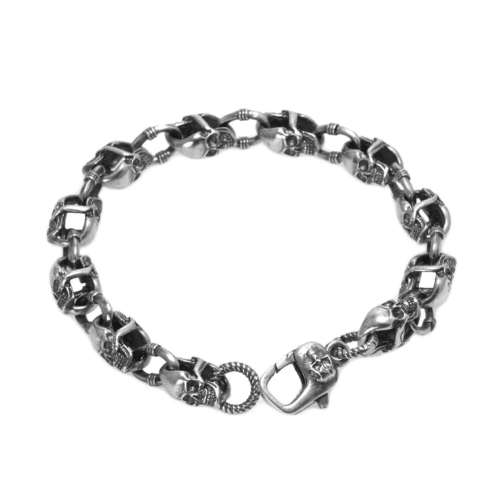 Vintage Punk Skull Chain Bracelet