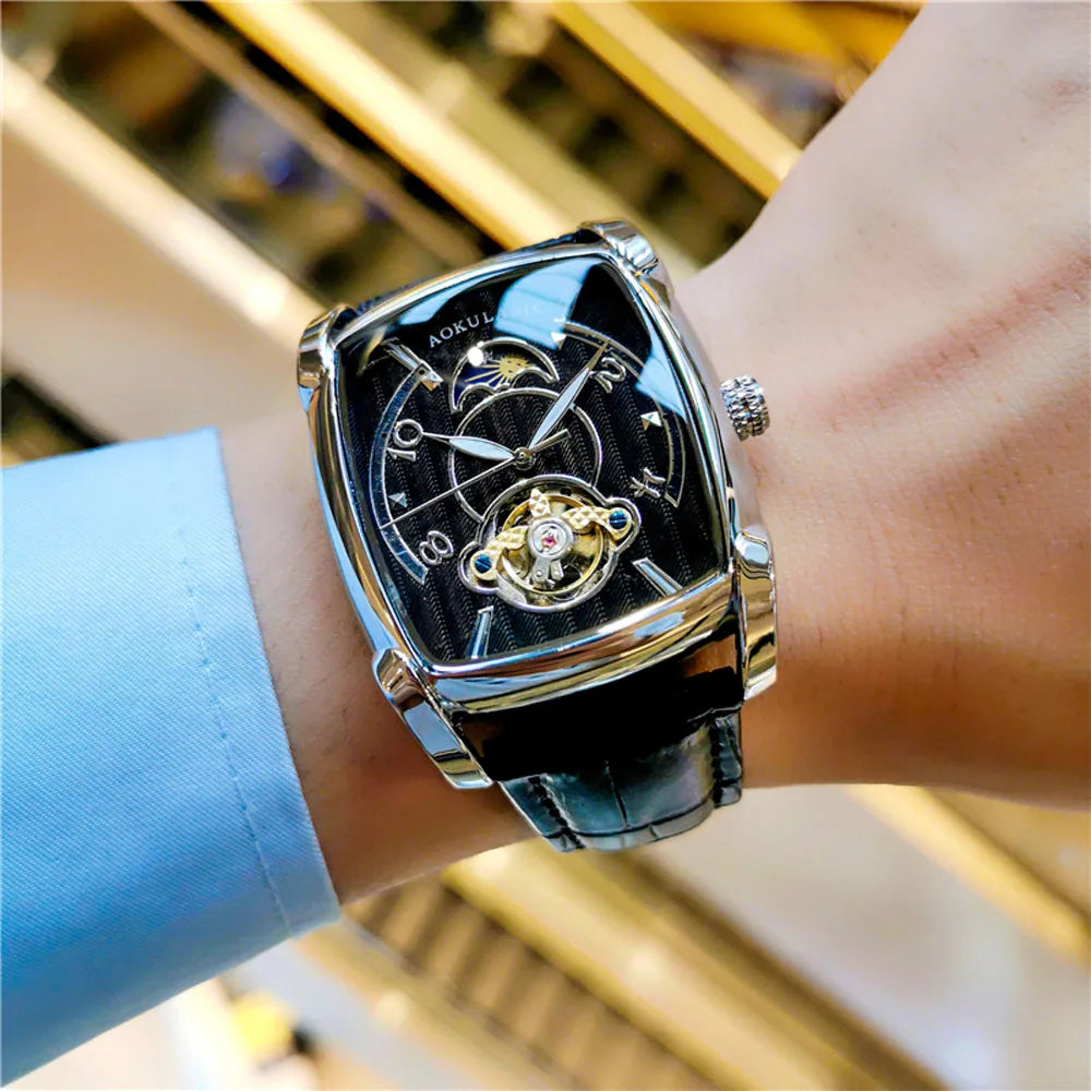 Tonneau Moon Phase Automatic Watch