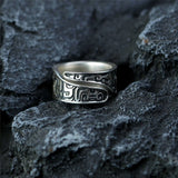 Retro Geometric Mythology Adjustable Ring