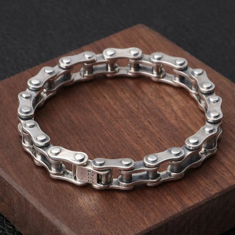 S925 Silver Punk Style Motorcycle Chain Bracelet – Taraiga