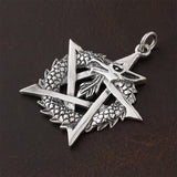 Hollow Hexagram Spiral Dragon Pendant