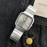 Square Form Calendar Steel Watch