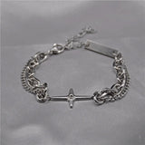 Y2K Celestial Chain Cross Bracelet