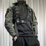 Black Multi-Function Nylon Crossbody Bag