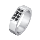 Mini Black Zircon Stainless Steel Ring
