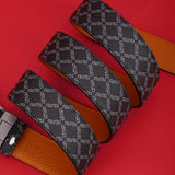 Geometric PU Leather Letter Buckle Belt