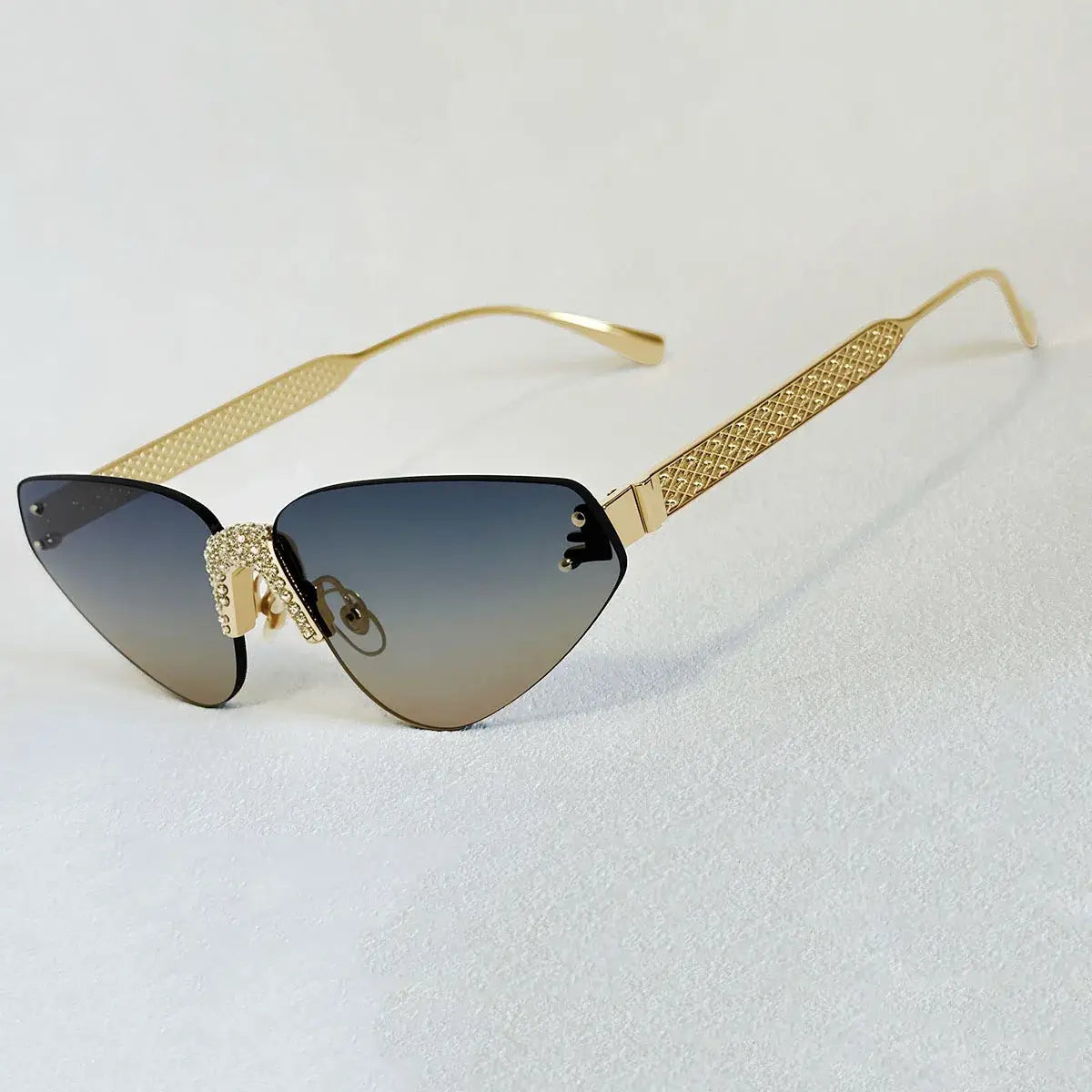 Rimless Cat Eye Fashion Sunglasses