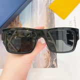 Solid Squared Frame Acetate Sunglasses