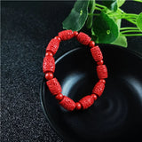 Chinese Red Cinnabar Beads Bracelet