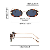 Trendy Retro Metal Oval Shades Sunglasses