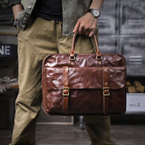 Genuine Leather Simple Messenger Bag