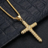Vintage Plated Round Cross Pendant