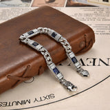 Rectangular Gemstone Accents Chain Bracelet