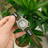 Military Green Canvas Strap Watch