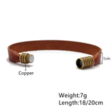 Brown Leather Metal Clasp Bracelet