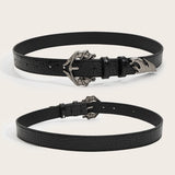 Snake Buckle Crocodile Pattern Leather Belt