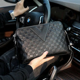 Plaid Embossing Leather Shoulder Bag