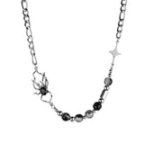 Hip Hop Beads Spider Steel Necklace
