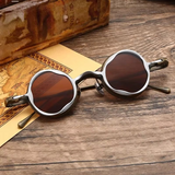 Double-Layered Frame Retro Round Sunglasses