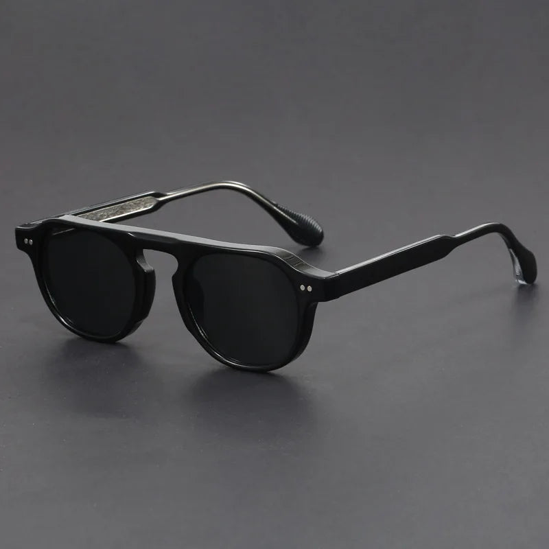Classic Round Frame Acrylic Sunglasses